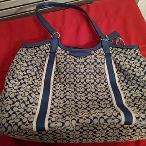 Coach tote SIGNATURE STRIPE 6CM DEVIN SHOULDER BAG